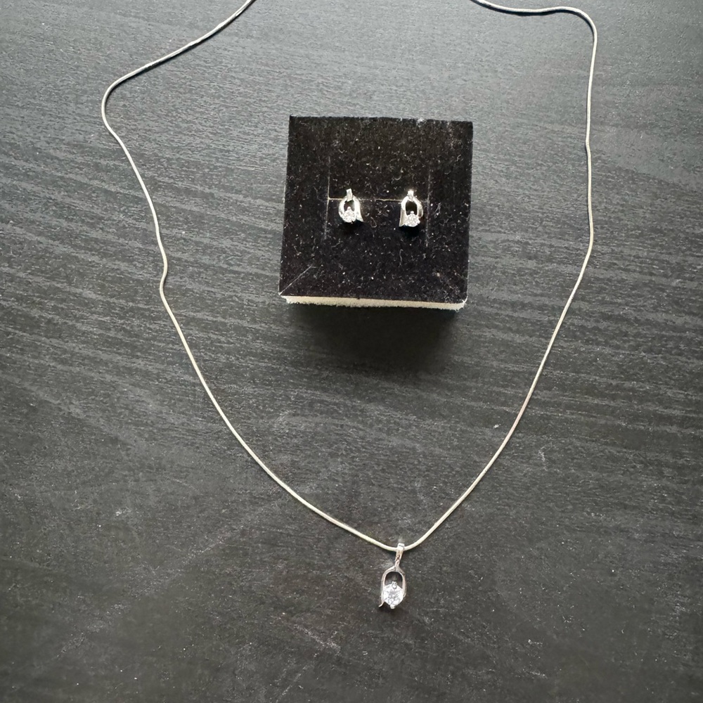 Elegant Silver Necklace and Earring Set